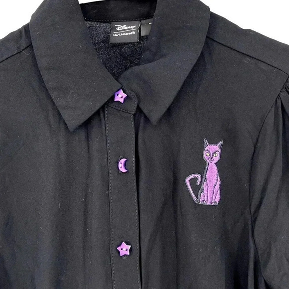 Disney Her Universe Tie Waist Top Size S Black "Hocus Pocus" Graphic Print Back‎ - Picture 3 of 13